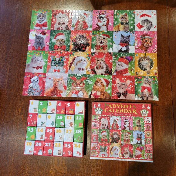 Jigsaw Puzzle Advent Calendar Christmas Cats - Picture 2 of 10